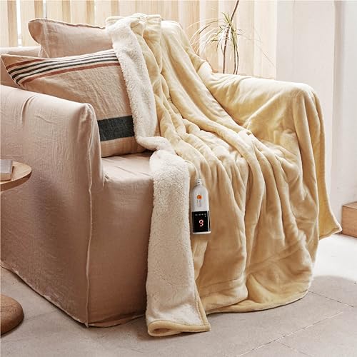 Produktbild: gotcozy elektrische decke 130 x 180 cm, weich, waschbar, 6 temperaturstufen, 10 std auto-off