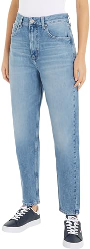 tommy jeans damen mom-fit jeanshose ultra high waist blau denim light 24W/32L