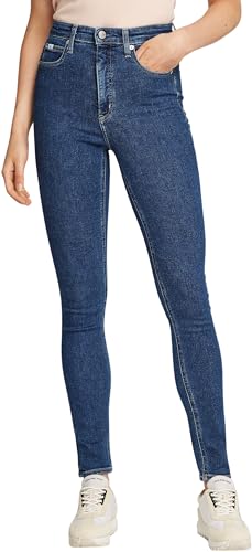 Produktbild: calvin klein jeans damen high rise skinny fit hose blau 25w/32l denim