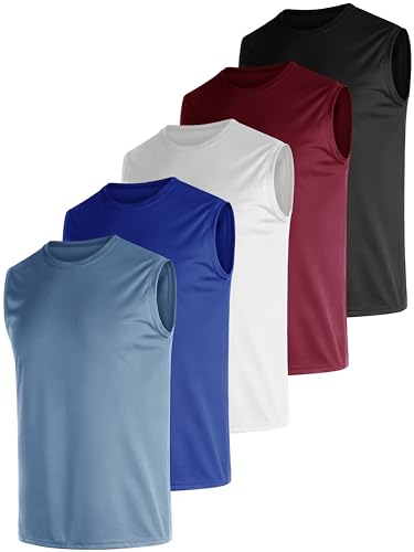 e-liinjoye 5er pack herren tank tops schnelltrockend atmungsaktiv workout 2XL