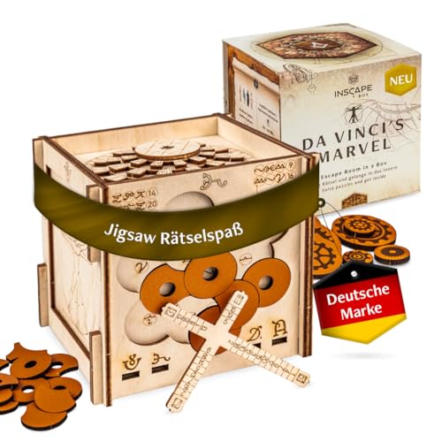inscape da vinci's marvel rätselbox holzpuzzle escape room spiel für kinder und erwachsene