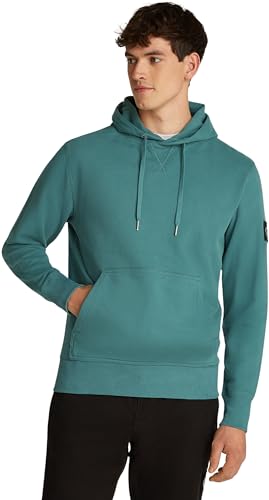 calvin klein hoodie herren badge kapuze north atlantic türkis xxS