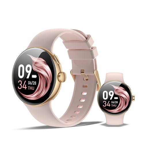 smartwatch xinji n2 mit bluetooth, AMOLED, puls- und blutsauerstoffmessung, schlafmonitor, wasserdicht, gold