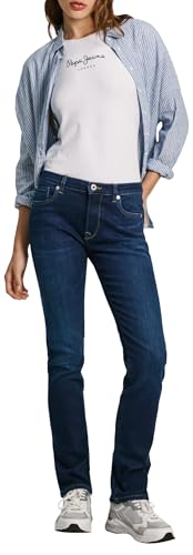 pepe jeans damen jeans slim fit blau denim 24w x 32l