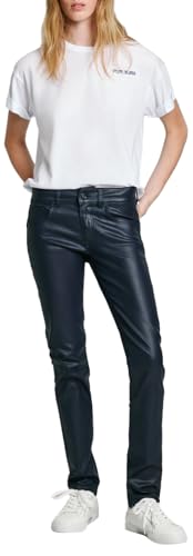 pepe jeans damen jeans slim schwarz denim 25 w/34 l pl204737