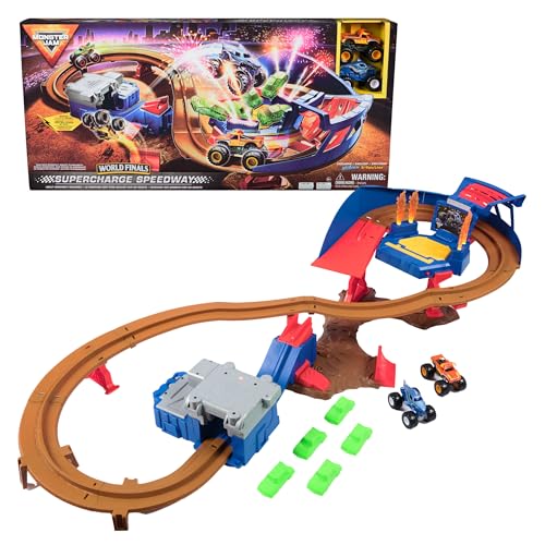 Monster Jam Supercharge Speedway Spielset mit Megalodon und EL Toro Loco 1:64