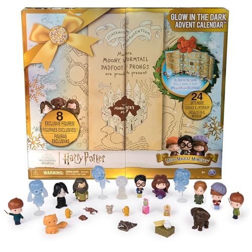 harry potter adventskalender 2024, die karte des rumtreibers, glow-in-the-dark, 8 figuren, spielzeug für kinder ab 6 jahren