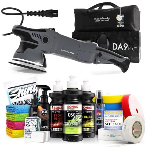 poliermaschinen set chemicalworkz da9 pro max exzenter + sonax politur set