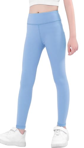mädchen leggings blau ankle length stretchy weich tanz gymnastik casual 6-7 jahre