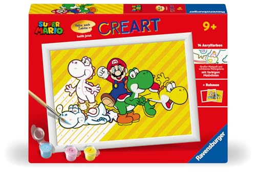 malen nach zahlen ravensburger creart super mario malset mit acrylfarben und rahmen