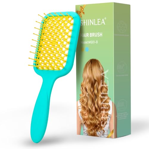 shitlea haarbürste ohne ziepen für nasses und trockenes haar, belüftet, blau