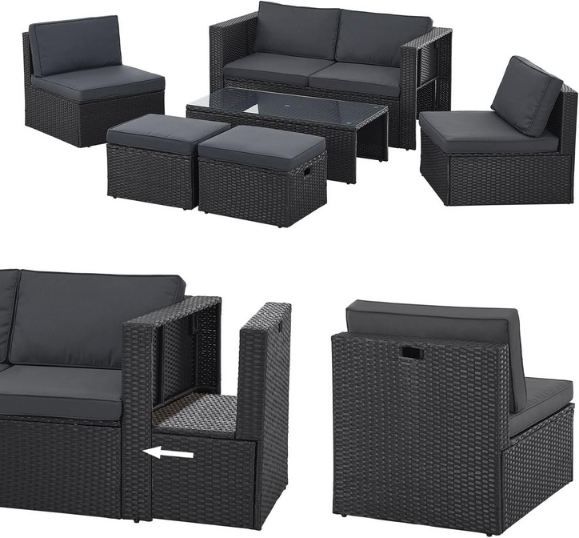 juskys salou polyrattan gartenmöbel set für 247,94 euro, statt 306 euro
