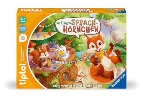 ravensburger tiptoi spiel die flinken sprach-hörnchen lernspiel ab 3 jahren, 1-4 spieler