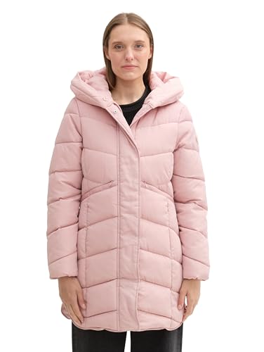 TOM TAILOR damen parka mit kapuze, pufferjacke taste of berry, größe M