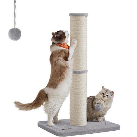 feandrea kratzsäule xl 85cm mit plüschball und glocke für katzen, 24,08