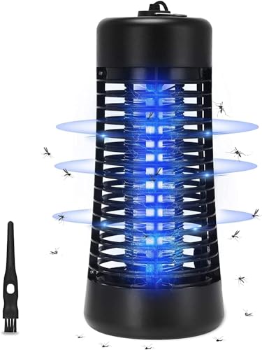 insektenvernichter elektrisch, uv mückenlampe, fliegenfalle mit bürste für innen, garten, camping