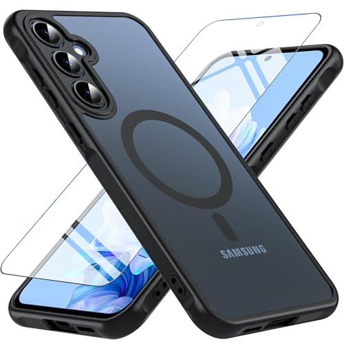 **BESINPO Magnetische Hülle für Samsung Galaxy A55 5G mit Panzerglas, Schwarz**