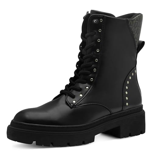 marco tozzi damen stiefeletten schwarz mit blockabsatz und reißverschluss, 40 eu