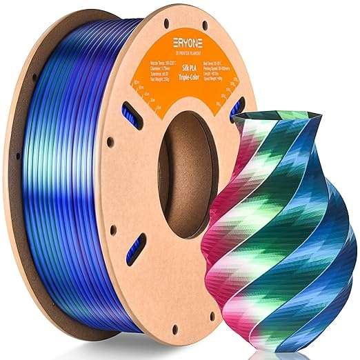 silk pla filament er yone 1.75 mm dreifarbig rot blau grün 250 g spule