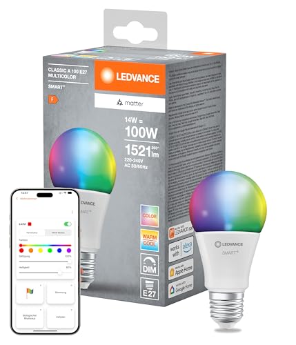 ledvance smart+ matter led-lampe e27, 14w, 1521lm, weißlicht, app-steuerung
