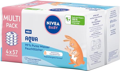 nivea baby feuchttücher 4x57 st, aqua feuchttücher für babys, spar-abo