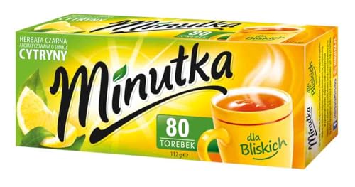 minutka schwarzer tee mit zitrone 80 teebeutel 112g aromatisch und vollmundig