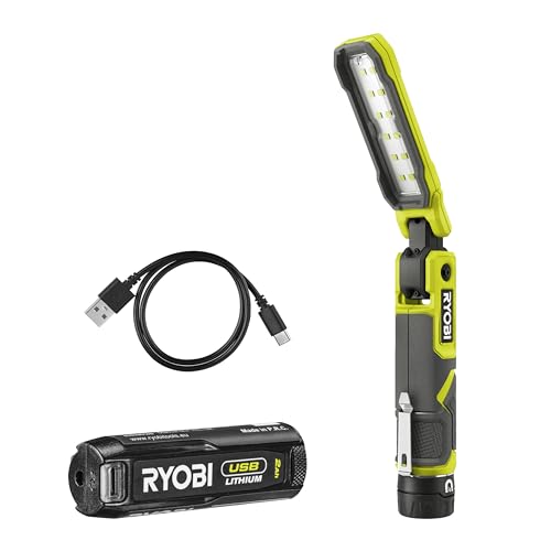 RYOBI 4V USB-LITHIUM Akku-Stableuchte RLI4-120G, klappbar, 650 Lumen