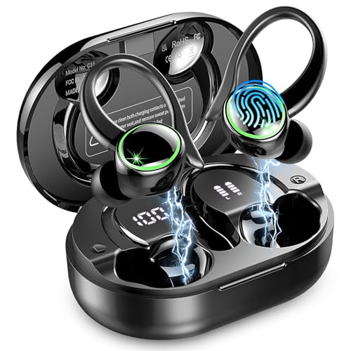 bluetooth kopfhörer sport in ear kabellos 5.3 mit 4 noise cancelling mic, ip7 wasserdicht