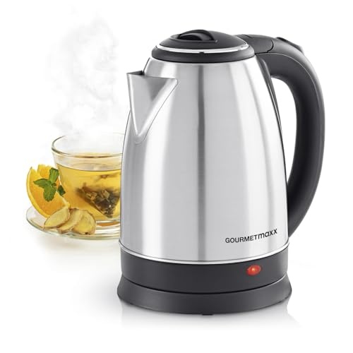 gourmetmaxx edelstahl wasserkocher 1,8 l kabellos, 1500 w, 360 basisstation, bpa-frei