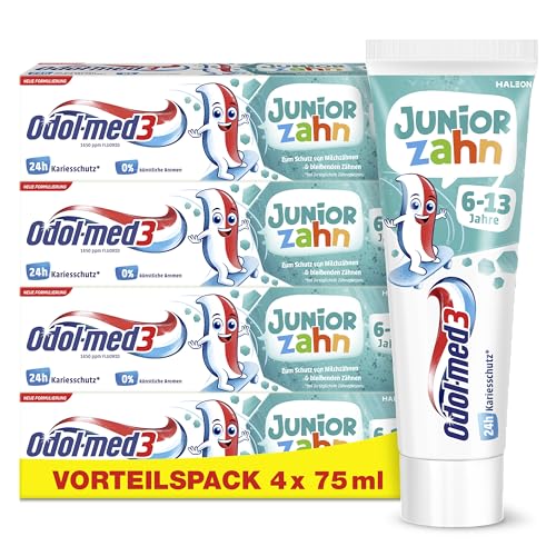 odol-med3 juniorzahn zahnpasta für kinder ab 6 jahren, 75ml, ohne titandioxid