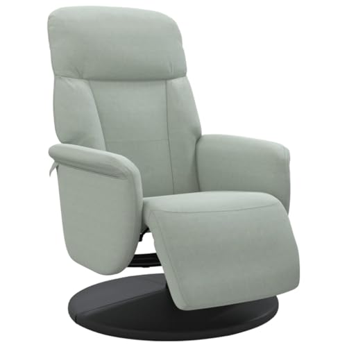 vidaXL Relaxsessel drehbar Liegefunktion Samt hellgrau 105,5x91x105,5 cm