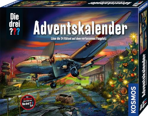 die drei ??? adventskalender 2024, kosmos 632571, rätsel auf dem flughafen, spielzeug für kinder ab 8