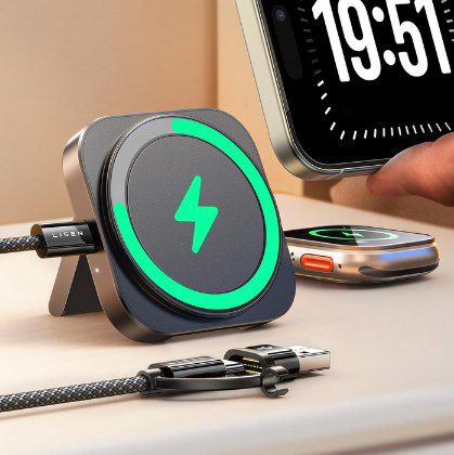 LISEN magsafe ladestation apple watch iphone für 12,99 euro statt 20 euro