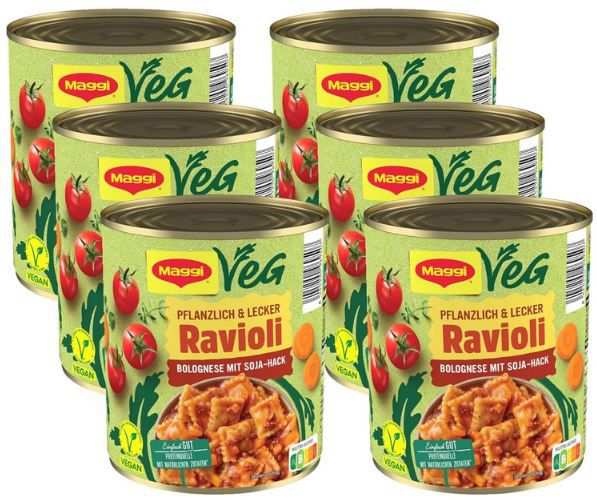 maggi veg ravioli bolognese 6er pack mit soja-hack ab 14,49 euro