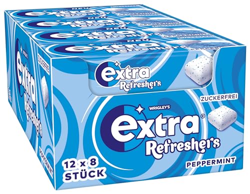 extra refreshers peppermint, erfrischende bonbons, 12x8 stück