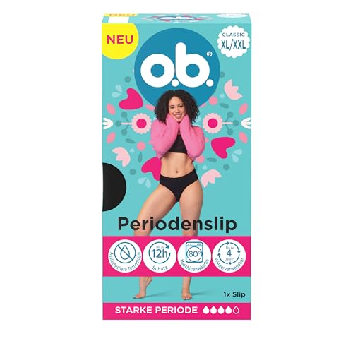 o.b. Periodenslip XL/XXL, wiederverwendbare Menstruationsunterwäsche, 12h Auslaufschutz