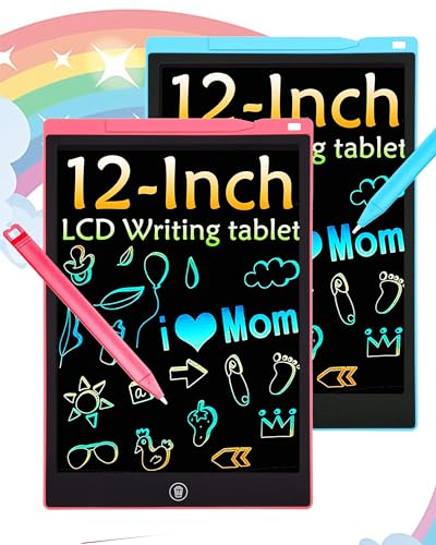 lcd schreibtafel 12 zoll 2er pack elektronisches maltablet für kinder 3-8 jahre