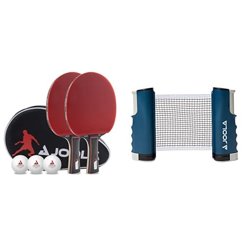 joola tischtennis set duo pro mit 2 schlägern, 3 bällen und hülle, rot/schwarz