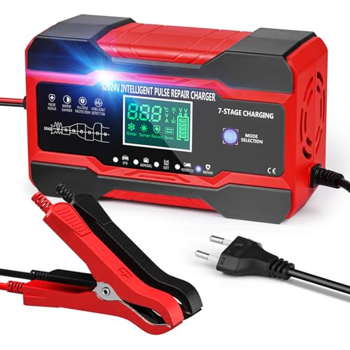 10 A autobatterie ladegerät 10A 12V 24V smart vollautomatisch KFZ LCD touchscreen