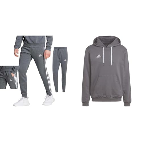 adidas joggingshose herren essentials fleece tapered cuff, dark grey heather, hoodie, L EU