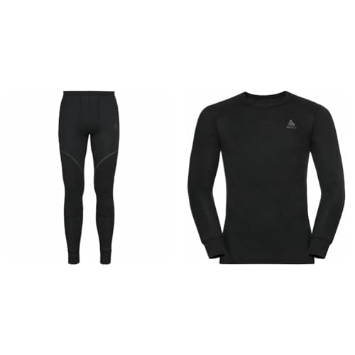 Odlo Herren Funktionsunterwäsche Bundle, X-warm Hose mit T-Shirt, Schwarz, Größe L