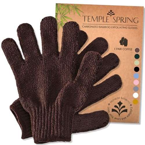 temple spring peelinghandschuh - duschhandschuh für peeling und ingrown hair, luffa