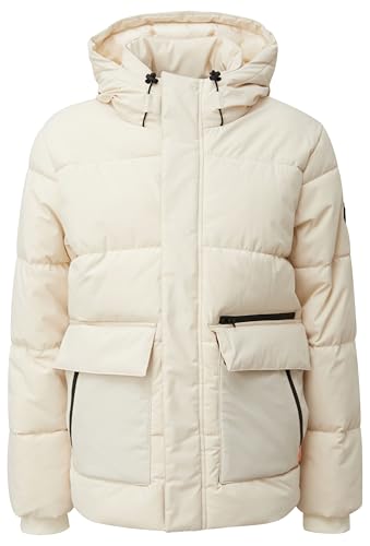herren steppjacke mit kapuze qs weiß 510, größe large