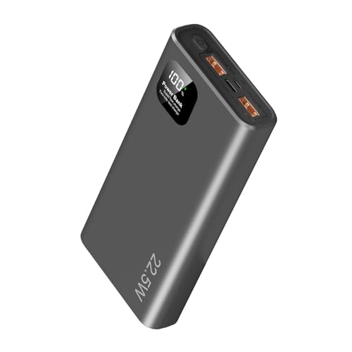 power bank 27000mAh extern, 22.5W schnelles aufladen, 3 ausgänge, tragbar, schwarz