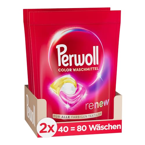 perwoll renew caps color waschmittel 80 waschgänge, für farbige textilien, dreifach-renew-technologie