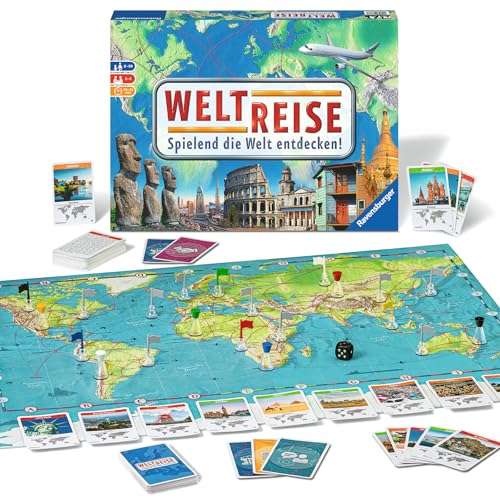 ravensburger weltreise - familienklassiker ab 8 jahren, brettspiel, gesellschaftsspiel