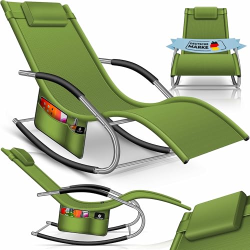 kesser sonnenliege relaxliege gartenliege ergonomischer liegestuhl khaki 150 kg belastung
