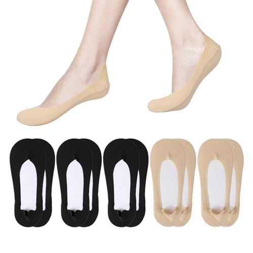 mozeat unsichtbare füßlinge damen 5 paar atmungsaktive ballerina sneaker socks schwarz nudefarben