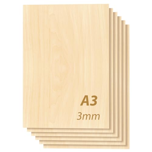 Produktbild: Tocome 20er Set A3 Linden Sperrholz 420 x 297 x 3 mm laserkompatible Platten