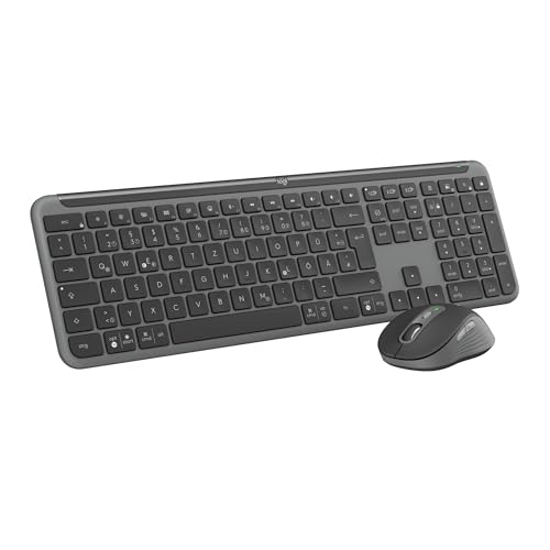 Produktbild: logitech mk950 kabelloses tastatur maus set, slim design, leises tippen, bluetooth, qwertz